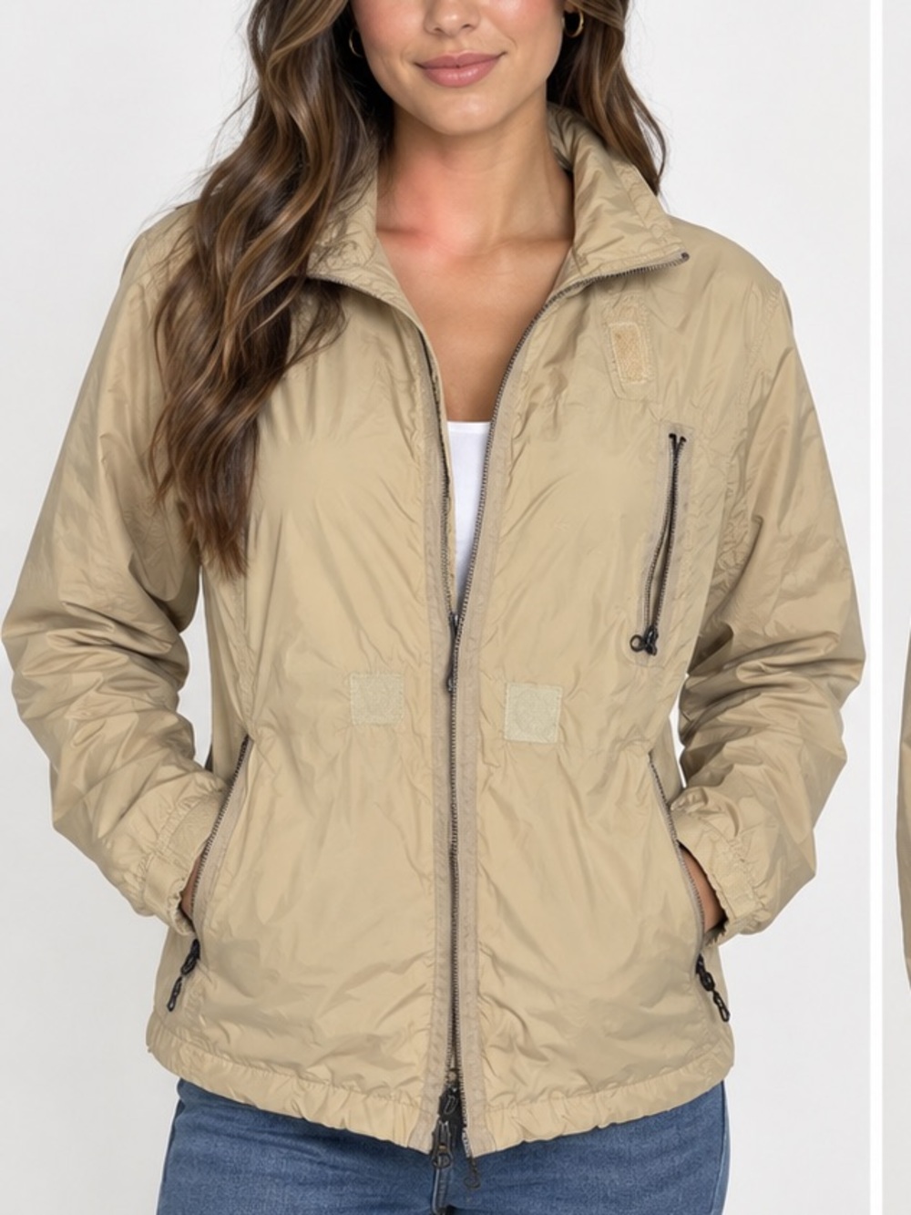 Vintage Triple Five Soul Women's Tan Utility Windbreaker Jacket